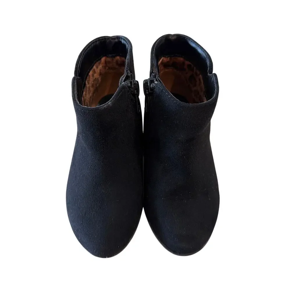 Cat & Jack Faux Suede Ankle Booties, Black, Toddler Girls US Size 6